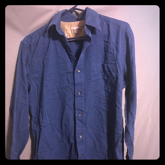 Navy Blue Button Down by George - Picture 1 of 3